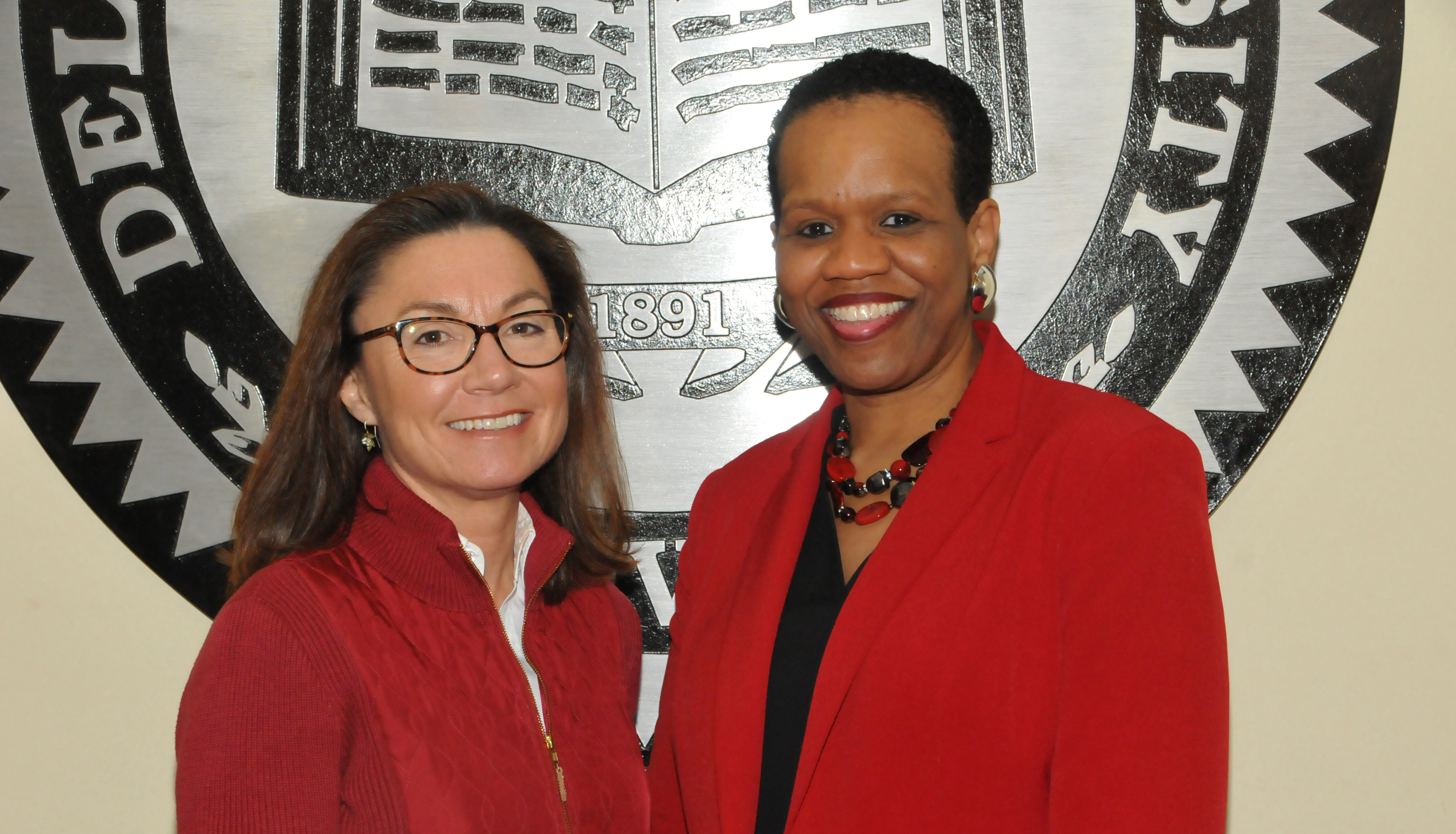 (L-r) Jocelyn Stewart and Bernadette Dorsey Whatley were sworn in as the DSU Board of Trustees' newest members during their March 15 public meeting