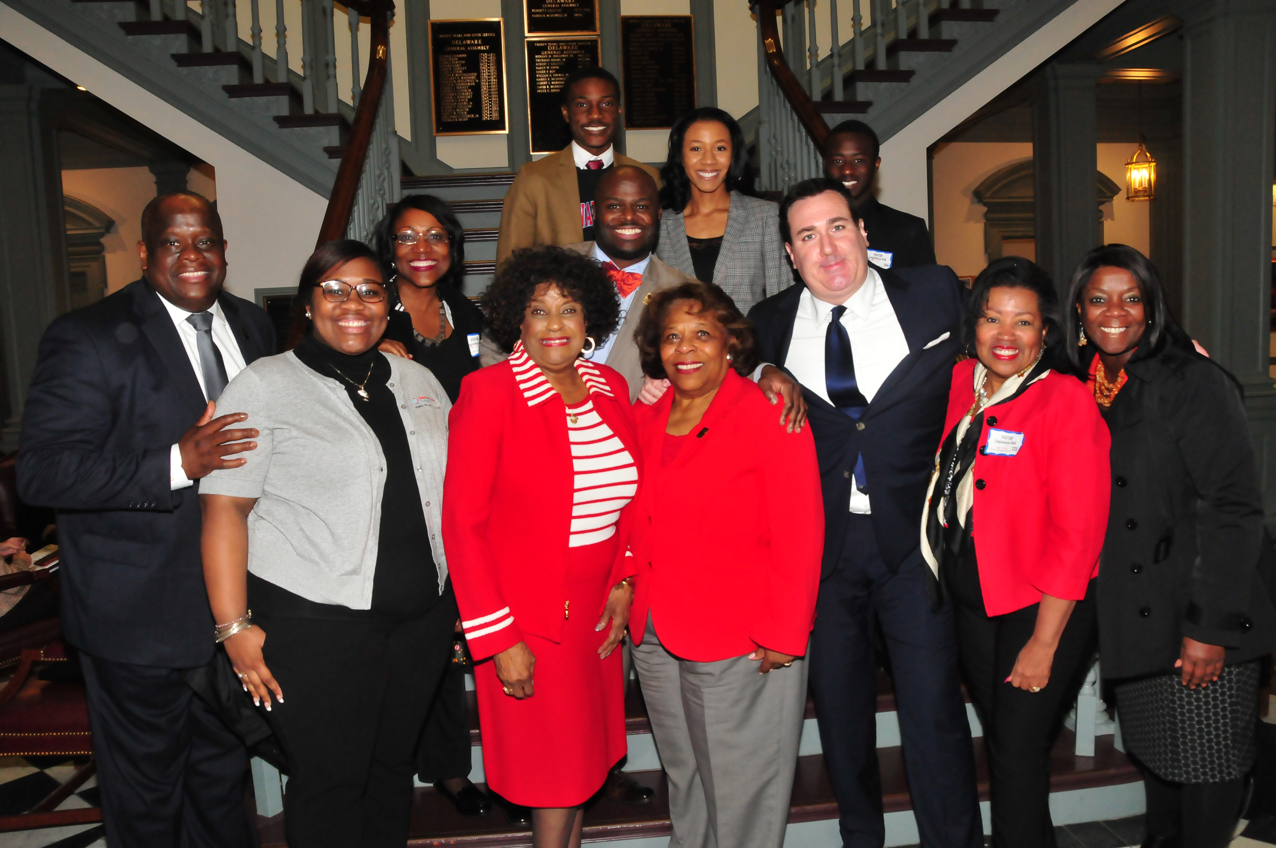 A DSU delegation -- headed by DSU Acting President Wilma Mishoe and including state Reps. Stephanie Bolden and Sean Lynn -- is all smiles after the state House of Representatives unanimously passed Senate Bill 90 that adds a fourth year of state funding to the Inspire Scholarship Program.