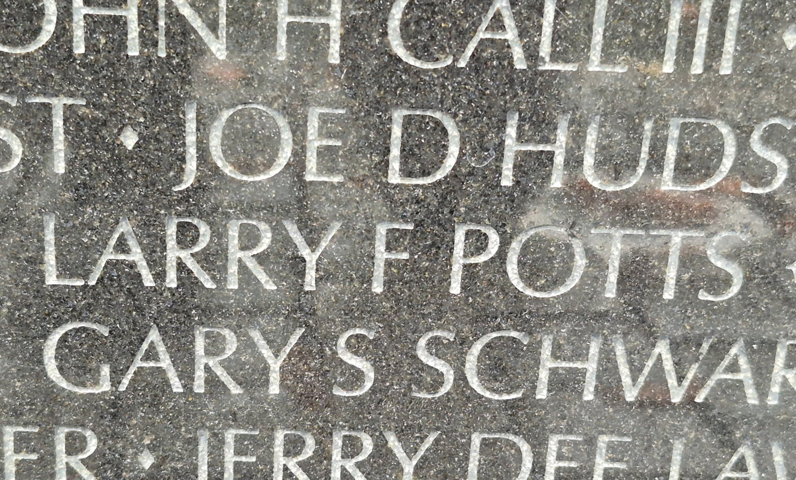 Capt. Potts names on the Vietnam Veterans Memorial Wall in Washington, D.C.