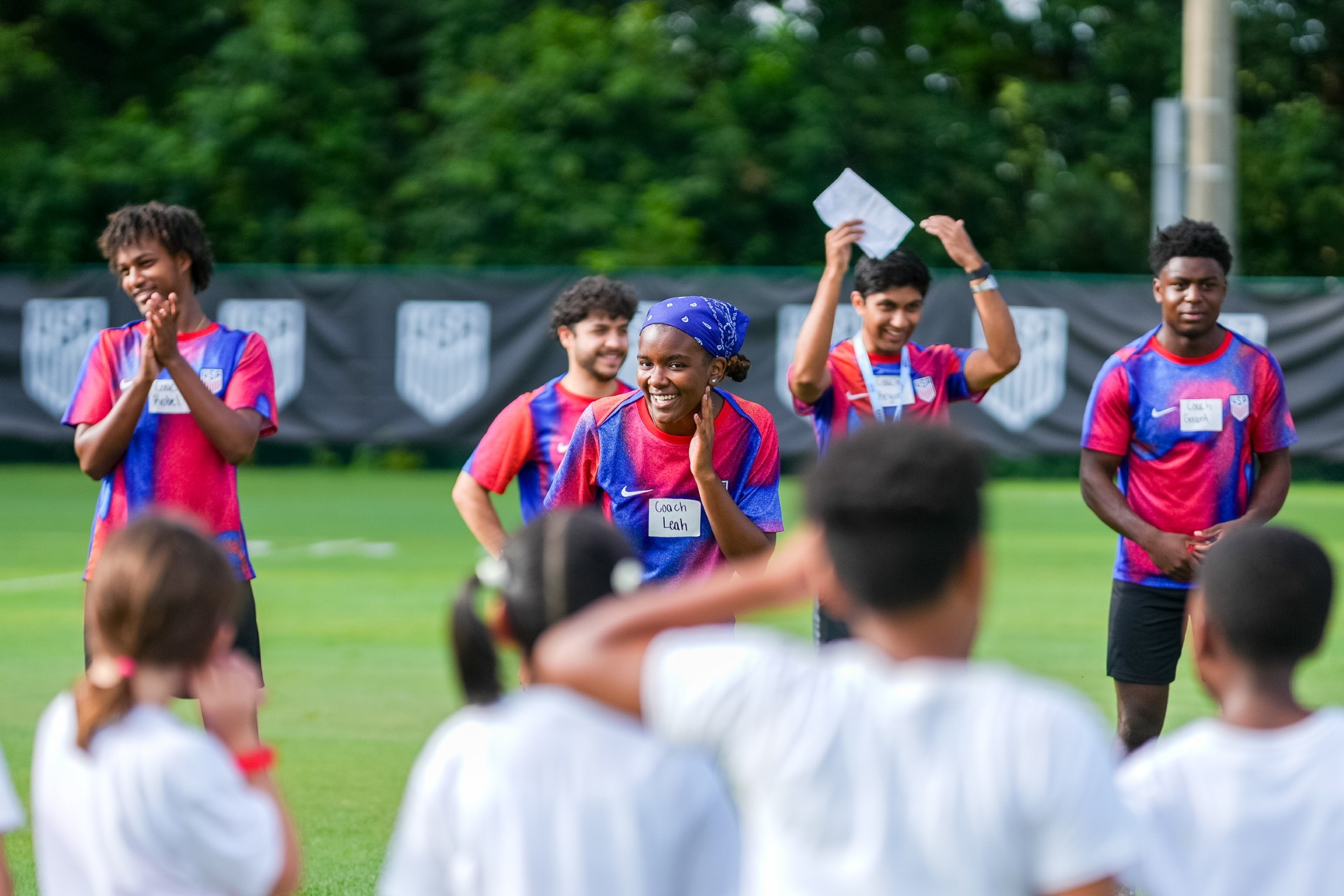 Leah Brown, a senior sport management major at DSU, volunteers at a U.S. Soccer community camp.